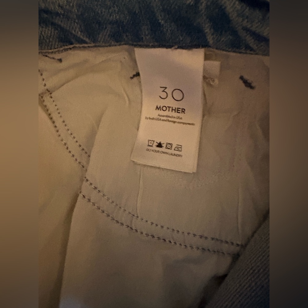 MOTHER + Carolyn Murphy The Patchwork Tomcat Ankle Undone Hem Jeans, size 30 - Picture 12 of 16
